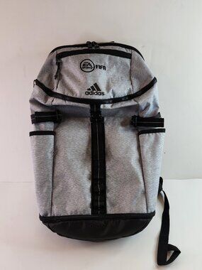 adidas Show Backpack Gray EA Sports / FIFA Logo Branding Laptop Storage Like New